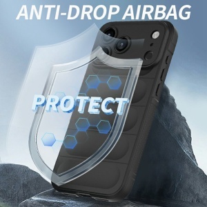Husa pentru iPhone 17 Pro Max, SKYDDAR INNOVATION, Magic Shield, din Silicon Mat, set cu sticker, Negru - Img 4