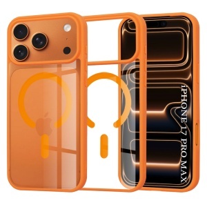 Husa pentru iPhone 17 Pro Max, SKYDDAR INNOVATION, MagSafe Pro din silicon, set cu sticker, Portocaliu