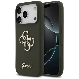 Husa pentru iPhone 17 Pro, Silicone Big 4G Script, Protectie Slim, Kaki