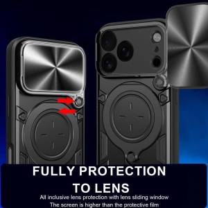 Husa pentru iPhone 17 Pro, SKYDDAR INNOVATION, CamGuard Pro, Inel Magnetic, Protectie Camera, set cu sticker, Mov - Img 5