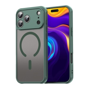 Husa pentru iPhone 17 Pro, SKYDDAR INNOVATION, HaloFrost MagSafe II, Antisoc, set cu sticker, Verde