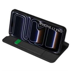 Husa pentru iPhone 17 Pro, SKYDDAR INNOVATION, Magskin Book, tip Carte cu Portofel Interior, set cu sticker, Negru - Img 4