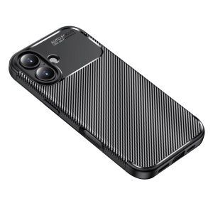 Husa pentru iPhone 17, SKYDDAR INNOVATION, CarbonFiber, Antisoc, set cu sticker, Negru