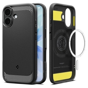 Husa pentru iPhone 17, Spigen Rugged Armor MagSafe, Negru