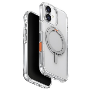 Husa pentru iPhone 17, Swivix 360° Kickstand UNIQ, Argintiu