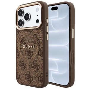Husa pentru iPhone 18 Pro / iPhone 17 Pro - Guess 4G Embossed Classic MagSafe - Brown