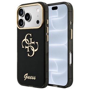 Husa pentru iPhone 18 Pro / iPhone 17 Pro - Guess IML 4G Metal Script (GUHCP18L5HC4MLSK) - Black