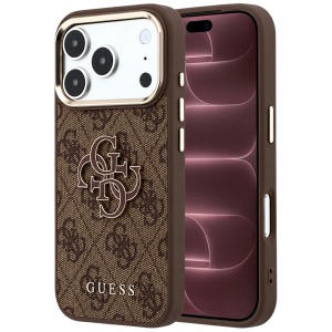 Husa pentru iPhone 18 Pro Max / iPhone 17 Pro Max - Guess Hardcase 4G Big Resin Logo (GUHCP18X6P4SRMLW) - Brown