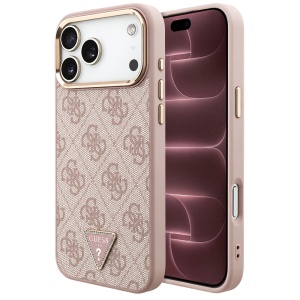 Husa pentru iPhone 18 Pro Max / iPhone 17 Pro Max - Guess Hardcase 4G Triangle Logo MagSafe - Pink