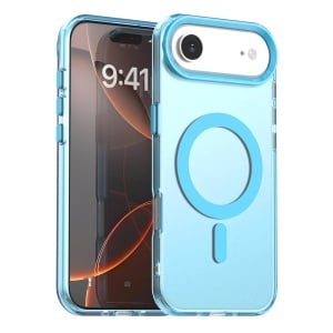 Husa pentru iPhone Air, MagSafe, Antisoc, set cu sticker, CandyCase, Albastru