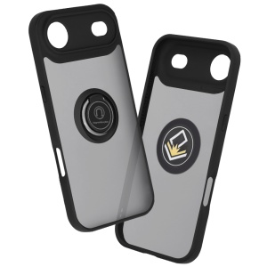 Husa pentru iPhone Air, SKYDDAR INNOVATION, Glinth cu Inel Rotativ 360° Magnetic, Negru, set cu sticker