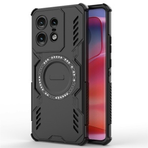 Husa pentru Motorola Edge 50 Pro, SKYDDAR INOVATION, ArmorMag, Magsafe, set cu sticker, Negru