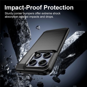 Husa pentru Motorola Edge 70 Pro din Silicon Slim, cu textura Fibra Carbon, set cu sticker, Carbon Silicone, Negru - Img 5