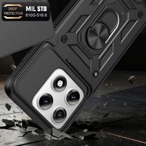 Husa pentru Motorola Edge 70 Pro, protectie camere, Inel magnetic, set cu sticker, CamShield, Negru - Img 5