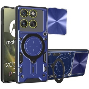 Husa pentru Motorola Edge 70, SKYDDAR INNOVATION, CamGuard Pro, Inel Magnetic, Protectie Camera, set cu sticker, Albastru