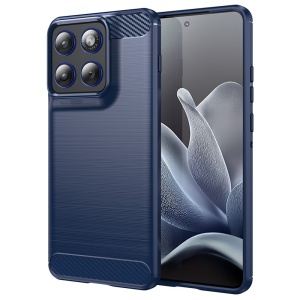 Husa pentru Motorola Edge 70, SKYDDAR INNOVATION, Carbon Silicone, din Silicon Slim, cu textura Fibra Carbon, set cu sticker, Albastru - Img 1