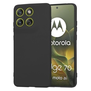 Husa pentru Motorola Edge 70, SKYDDAR INNOVATION, din Silicon Catifelat, SoftElegance, set cu sticker, Negru