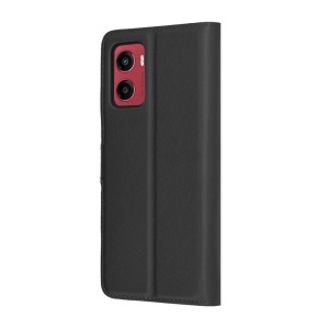 Husa pentru Motorola Moto G05 / Moto E15, SKYDDAR INNOVATION, Leather Folio tip Carte, cu Portofel Interior, Finisaje Premium, set cu sticker, Negru - Img 6