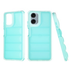 Husa pentru Motorola Moto G24 Power, anti soc, margini ridicate, design modern, set cu sticker, wave shield, Turcoaz