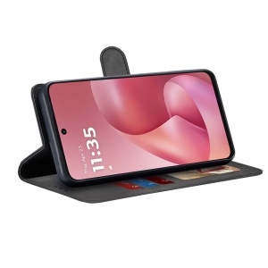Husa pentru Motorola Moto G57 Power / Moto G67 Power, SKYDDAR INNOVATION, Diary Book, tip carte cu Portofel Interior, Antisoc, set cu sticker, Negru - Img 5