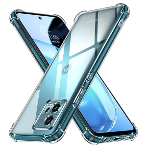 Husa pentru Motorola Moto G72 , SKYDDAR INNOVATION, Shockproof Clear din Silicon Slim, Transparenta, set cu sticker