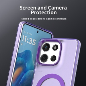 Husa pentru Motorola Moto G86, MagSafe, Antisoc, set cu sticker, CandyCase, Mov - Img 5