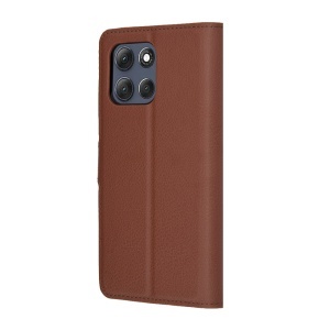 Husa pentru Motorola Moto G86 Power, SKYDDAR INNOVATION, Leather Folio tip Carte, cu Portofel Interior, Finisaje Premium, set cu sticker, Maro - Img 6