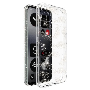 Husa pentru Nothing CMF Phone 1, SKYDDAR INNOVATION, SparkleSkin din Silicon TPU cu Sclipici, Design Elegant, set cu sticker, Transparenta