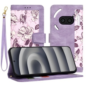 Husa pentru Nothing Phone (2a) / Phone (2a) Plus, SKYDDAR INNOVATION, Flipcraft din Piele Ecologică, Stand Integrat, Buzunare pentru Carduri, set cu sticker, Mov