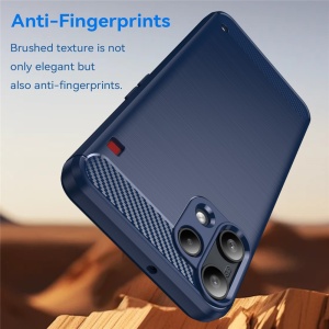 Husa pentru Nothing Phone (3a) Lite, SKYDDAR INNOVATION, Carbon Silicone, din Silicon Slim, cu textura Fibra Carbon, set cu sticker, Albastru - Img 4