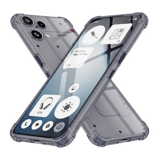 Husa pentru Nothing Phone (3a) Lite, SKYDDAR INNOVATION, Shockproof Clear Silicone, Silicon Slim, set cu sticker, Fumuriu