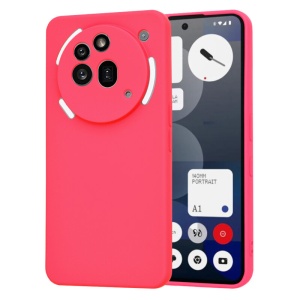 Husa pentru Nothing Phone (3a) Pro, SKYDDAR INNOVATION, SoftElegance din Silicon Catifelat, set cu sticker, Fucsia - Img 1