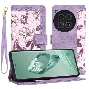 Husa pentru OnePlus 12, SKYDDAR INNOVATION, Flipcraft din Piele Ecologică, Stand Integrat, Buzunare pentru Carduri, set cu sticker, Mov