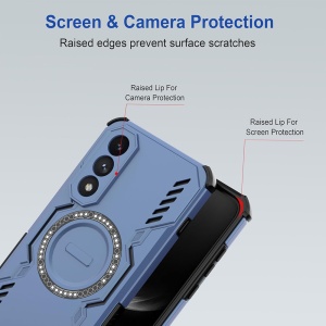 Husa pentru OnePlus Nord 5, SKYDDAR INOVATION, ArmorMag, Magsafe, set cu sticker, Albastru - Img 3
