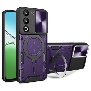 Husa pentru Oppo A5 4G, SKYDDAR INNOVATION, CamGuard Pro, Inel Magnetic, Protectie Camera, set cu sticker, Mov