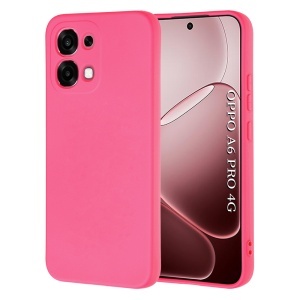 Husa pentru Oppo A6 Pro din Silicon Catifelat, Antisoc, set cu sticker, SoftElegance, Fucsia