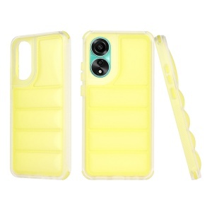 Husa pentru Oppo A78 4G, anti soc, margini ridicate, design modern, set cu sticker, wave shield, Galben