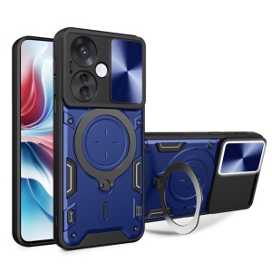 Husa pentru Oppo Reno11 F, cu inel magnetic si suport ajustabil, protecție completa camera, SKDR SafeCover - Albastru