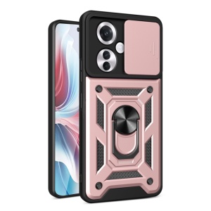 Husa pentru Oppo Reno11 F, SKYDDAR INNOVATION, CamShield, Inel magnetic, set cu sticker, Roz