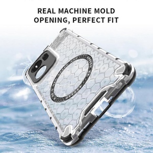 Husa pentru Oppo Reno13 F 4G / Reno13 F 5G / Reno13 FS 5G, SKYDDAR INNOVATION, HoneyComb Shield MagSafe, Alb, set cu sticker - Img 4