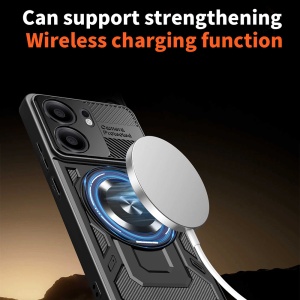 Husa pentru Oppo Reno13 F 4G / Reno13 F 5G / Reno13 FS 5G, SKYDDAR INNOVATION, RuggedCam, Inel magnetic antisoc, set cu sticker, Gri - Img 2