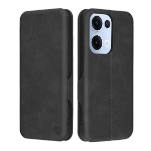 Husa pentru Oppo Reno13, SKYDDAR INNOVATION, Pocket Safe, tip carte din Piele Ecologica, Suport Carduri, Inchidere Magnetica, set cu sticker, Negru