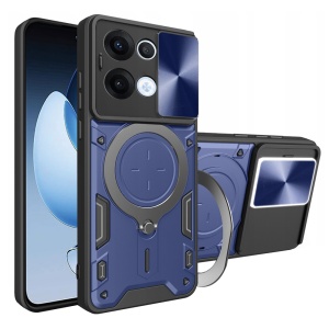 Husa pentru Oppo Reno13, SKYDDAR INNOVATION, SafeCover cu Inel Magnetic, Protectie Camera, set cu sticker, Albastru