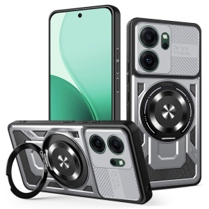 Husa pentru Oppo Reno14 FS 5G / Reno14 F, Inel Magnetic, Antisoc, set cu sticker, RuggedCam, Gri