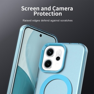 Husa pentru Oppo Reno14, MagSafe, Antisoc, set cu sticker, CandyCase, Albastru - Img 5