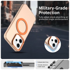 Husa pentru Oppo Reno14, MagSafe, Antisoc, set cu sticker, CandyCase, Portocaliu - Img 5