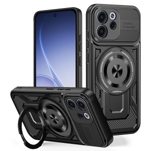 Husa pentru Oppo Reno15 F / Reno15 FS 5G, Inel Magnetic, Antisoc, set cu sticker, RuggedCam, Negru