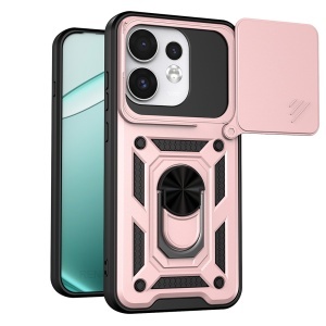 Husa pentru Oppo Reno16 / Reno16 Pro, protectie camere, Inel magnetic, set cu sticker, CamShield, Roz