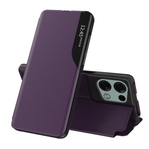 Husa pentru Oppo Reno8 Pro tip carte, stand, suport birou, set cu sticker, efold, Mov