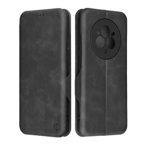 Husa pentru Realme 14 Pro+, SKYDDAR INNOVATION, Pocket Safe, tip carte din Piele Ecologica, Suport Carduri, Inchidere Magnetica, set cu sticker, Negru - Img 6